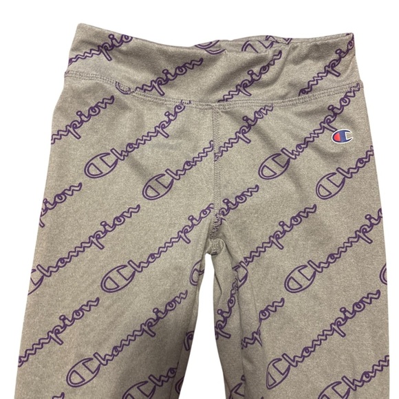 Champion Gray and Purple Leggings with Diagonal Pattern / GIRLS - Picture 2 of 3